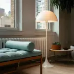 Danish Mid Century Modern White Mushroom Floor Lamp