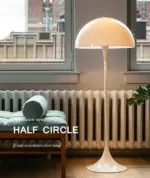 Danish Mid Century Modern White Mushroom Floor Lamp