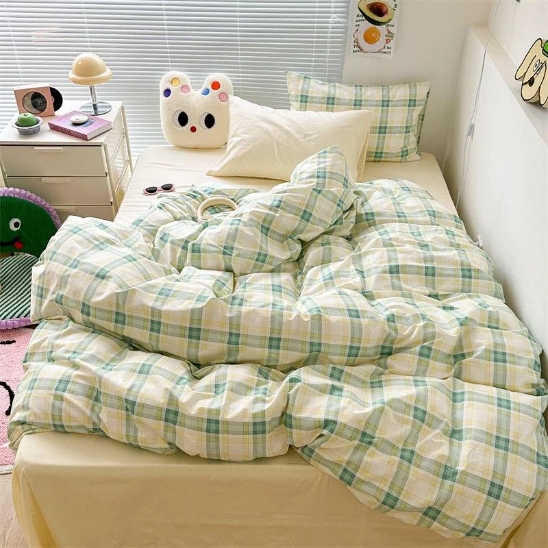 Danish Pastel Plaid Bedding Set -  - #tag1#