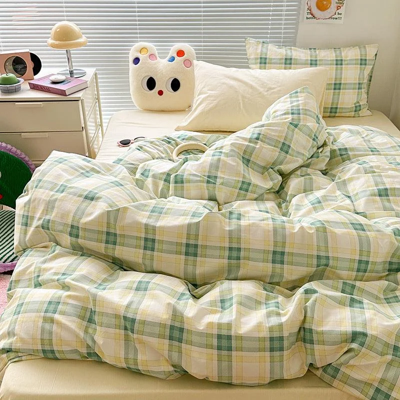 Danish Pastel Plaid Bedding Set -  - #tag1#
