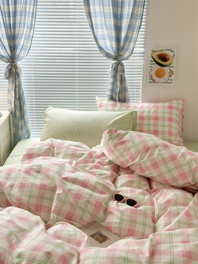 Danish Pastel Plaid Bedding Set -  - #tag1#