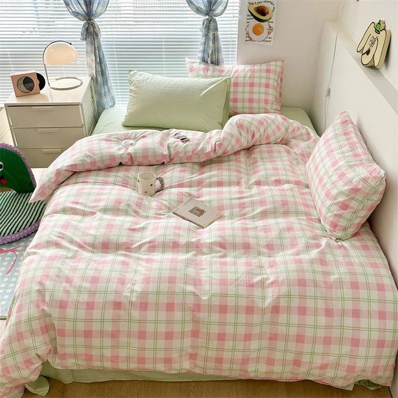 Danish Pastel Plaid Bedding Set -  - #tag1#