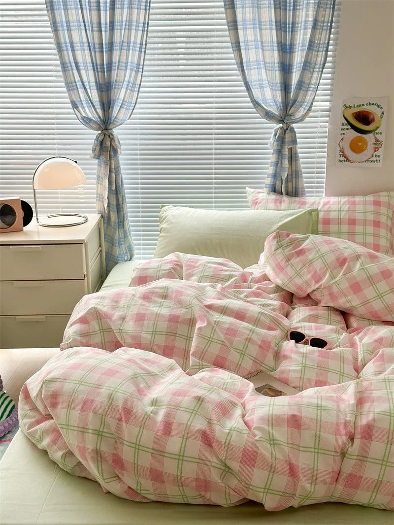 Danish Pastel Plaid Bedding Set -  - #tag1#