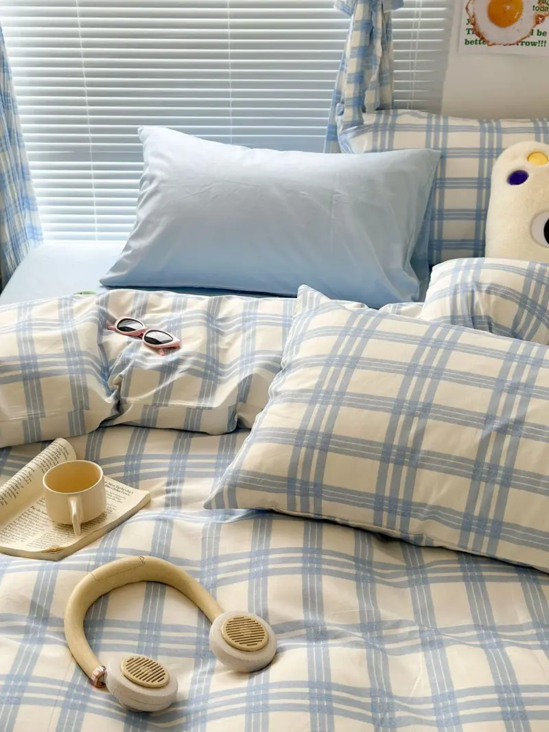 Danish Pastel Plaid Bedding Set tag1