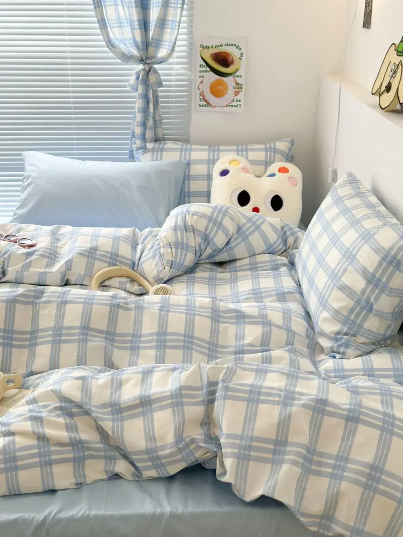 Danish Pastel Plaid Bedding Set tag1