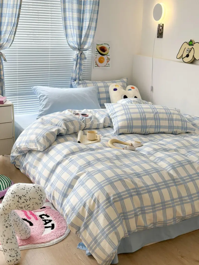 Danish Pastel Plaid Bedding Set tag1