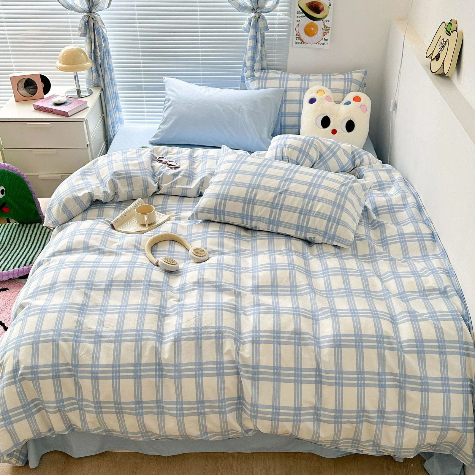 Danish Pastel Plaid Bedding Set -  - #tag1#