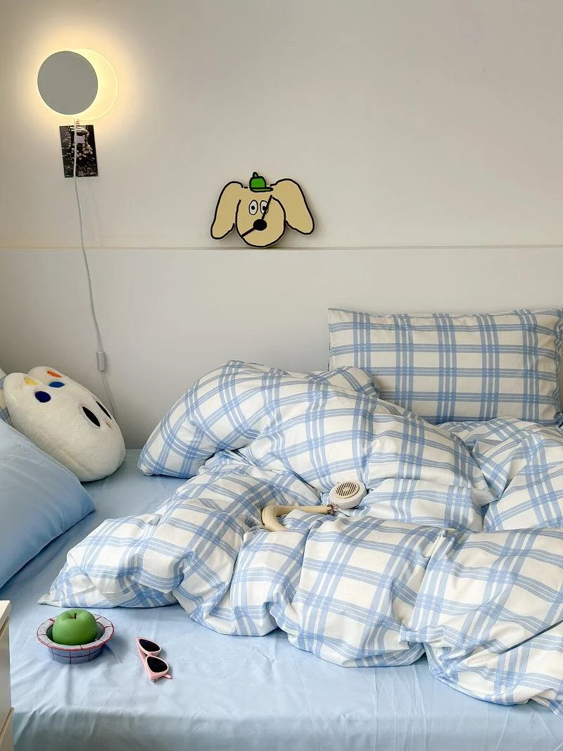 Danish Pastel Plaid Bedding Set -  - #tag1#