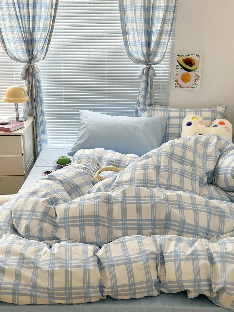 Danish Pastel Plaid Bedding Set -  - #tag1#