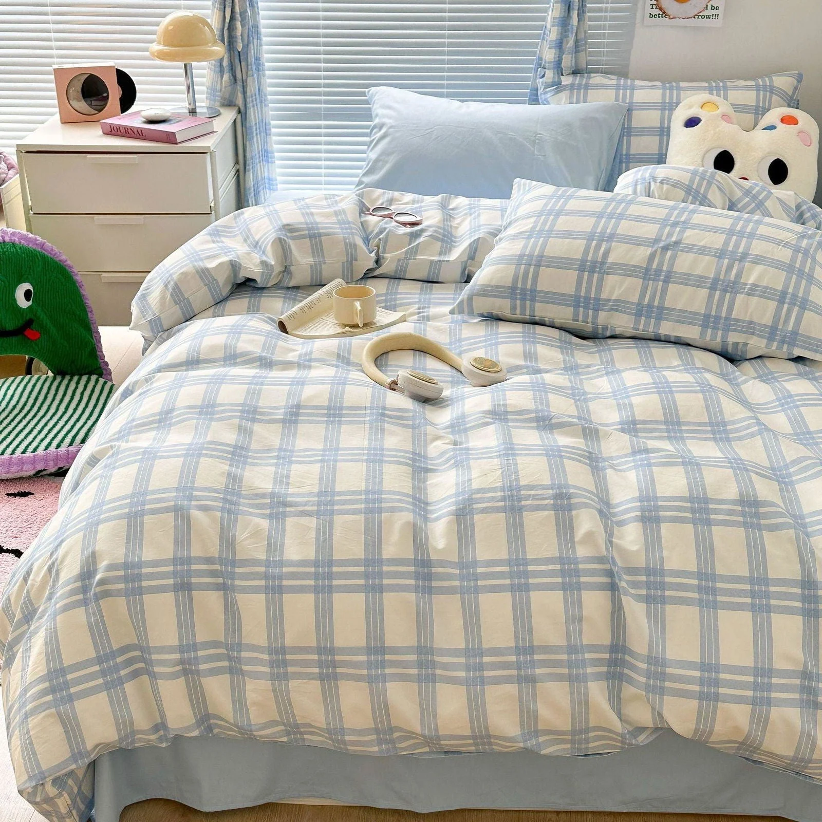 Danish Pastel Plaid Bedding Set -  - #tag1#