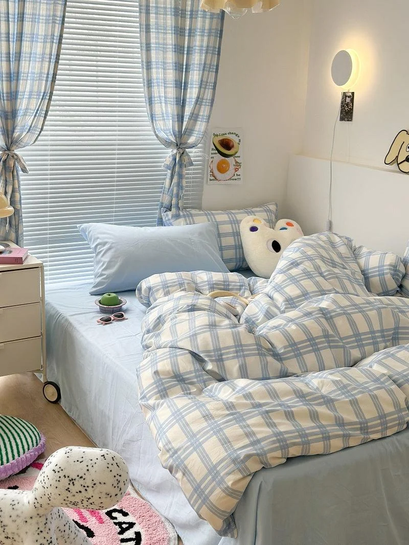 Danish Pastel Plaid Bedding Set -  - #tag1#