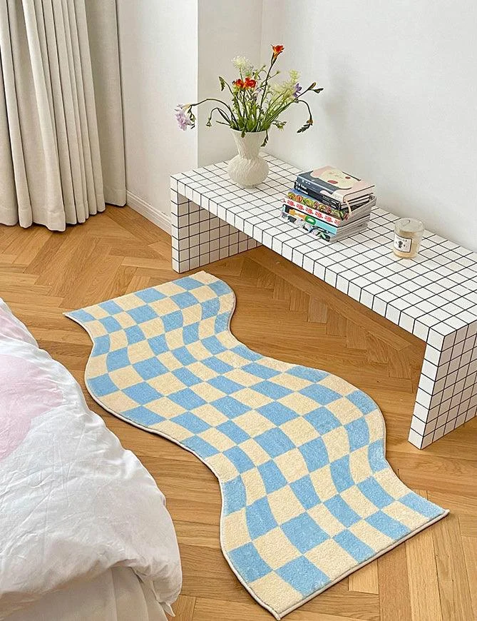 Danish Pastel Wavy Checkered Rugs -  - #tag1#