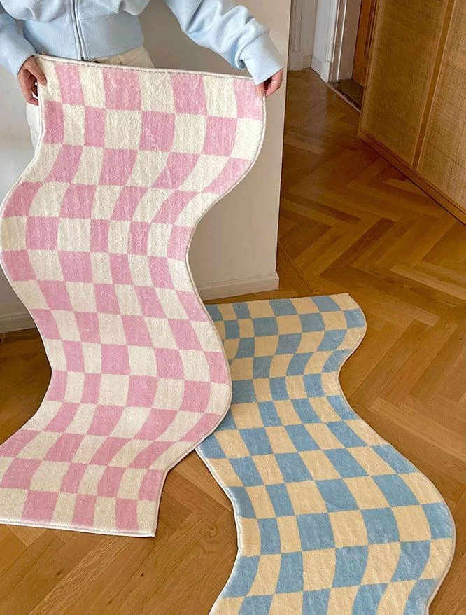 Danish Pastel Wavy Checkered Rugs -  - #tag1#