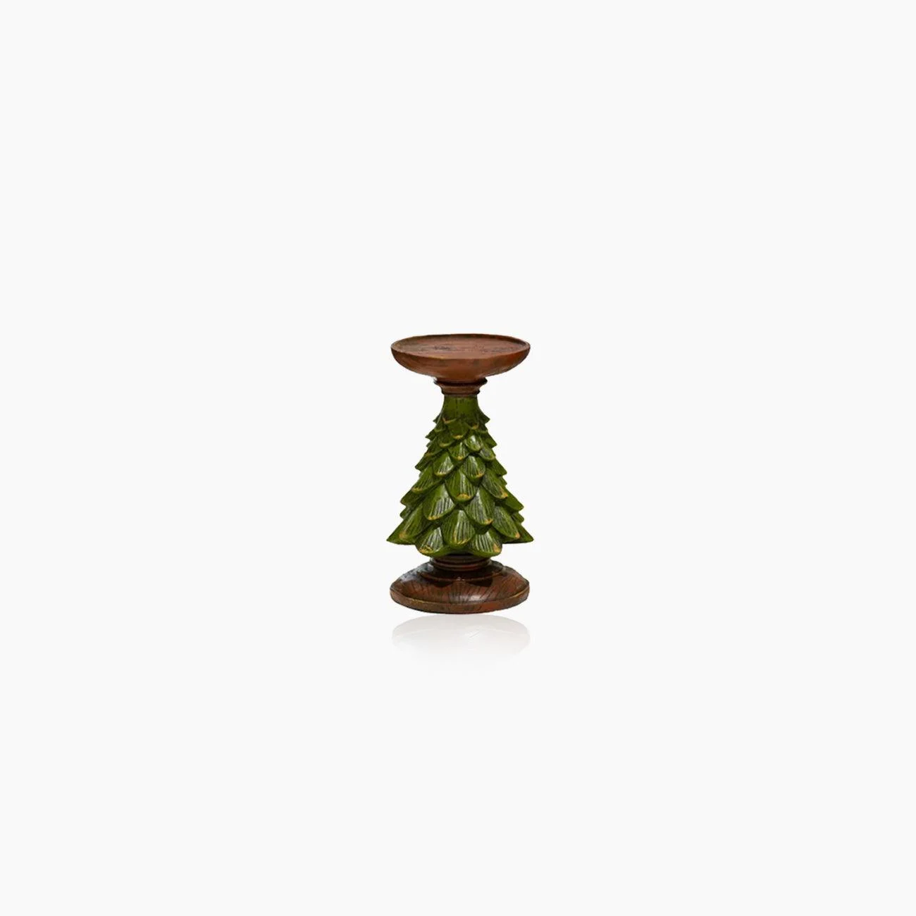 Dark Green Christmas Tree Candle Holder -