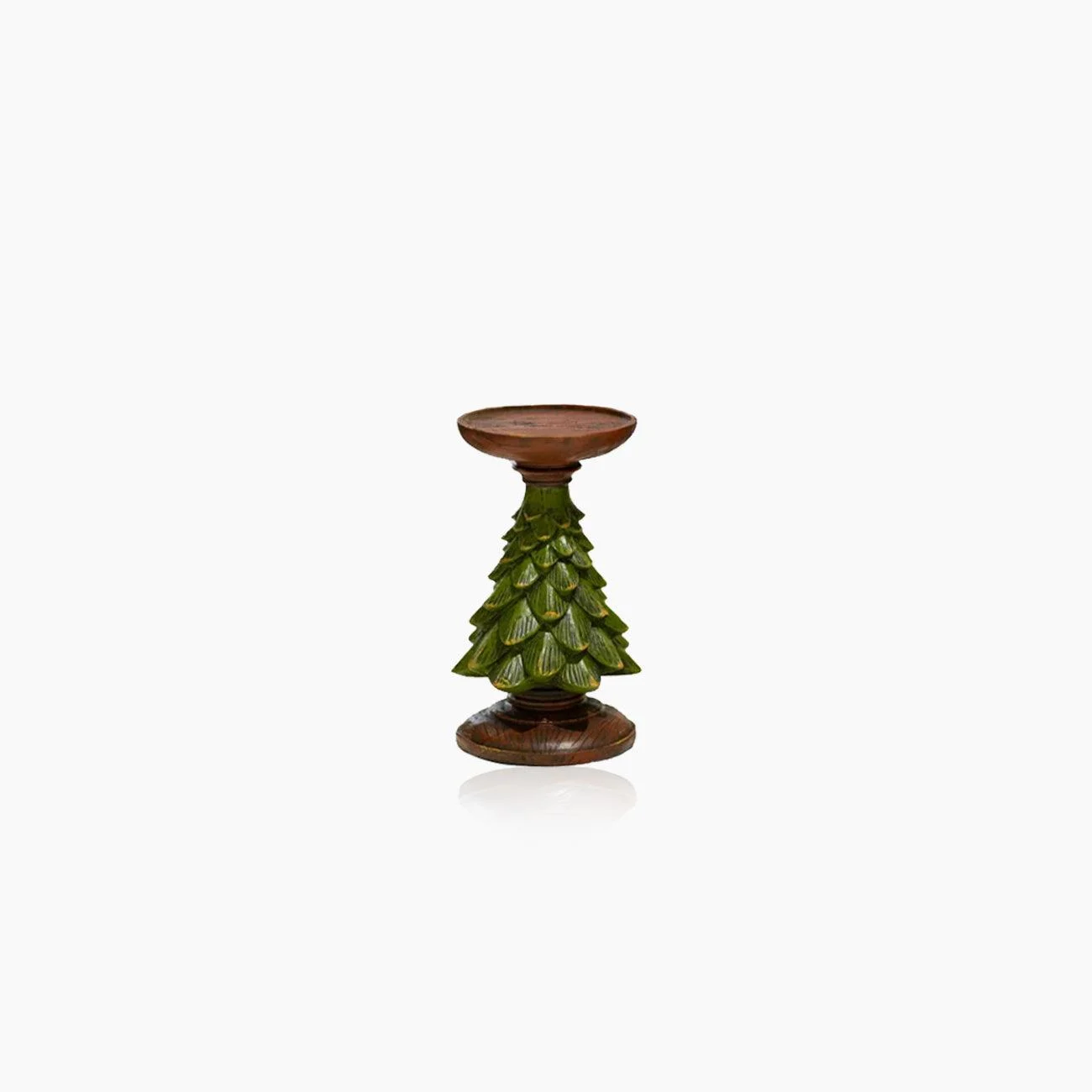 Dark Green Christmas Tree Candle Holder -