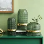 Dark Green Hydroponic Glass Vase tag1