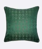 Dark Green Woven Velvet Throw Cushion Cover Decorative Square Pillow Case 45 x 45 cm tag1