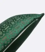 Dark Green Woven Velvet Throw Cushion Cover Decorative Square Pillow Case 45 x 45 cm tag1