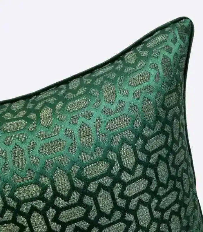 Dark Green Woven Velvet Throw Cushion Cover Decorative Square Pillow Case 45 x 45 cm -  - #tag1#