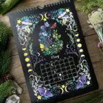 Dark Moon Wall Calendar 2024 Dark Forest Animal Theme tag1