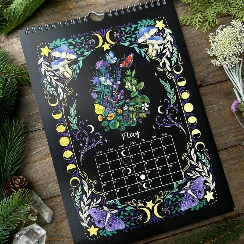 Dark Moon Wall Calendar 2024 - Dark Forest Animal Theme -  - #tag1#