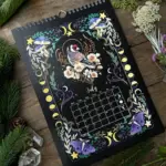 Dark Moon Wall Calendar 2024 Dark Forest Animal Theme tag1