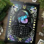 Dark Moon Wall Calendar 2024 Dark Forest Animal Theme tag1