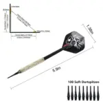 Darts Plastic Tip Set for Electronic Dartboards 12 Pieces