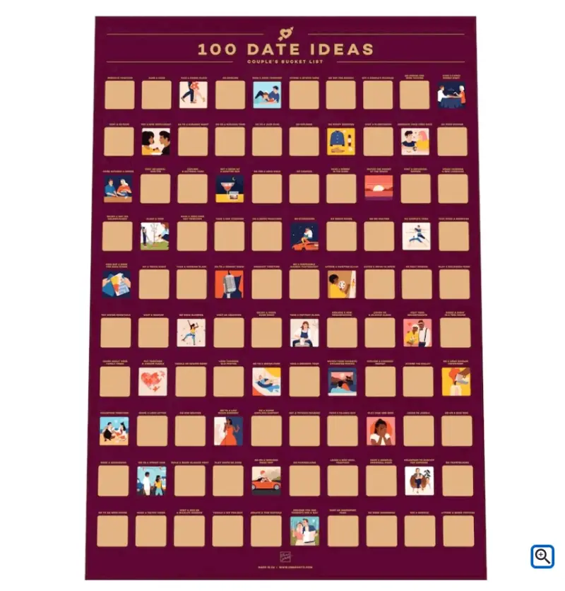 Date Calendar DateMate 100 Fun Dates Couple Planner tag1