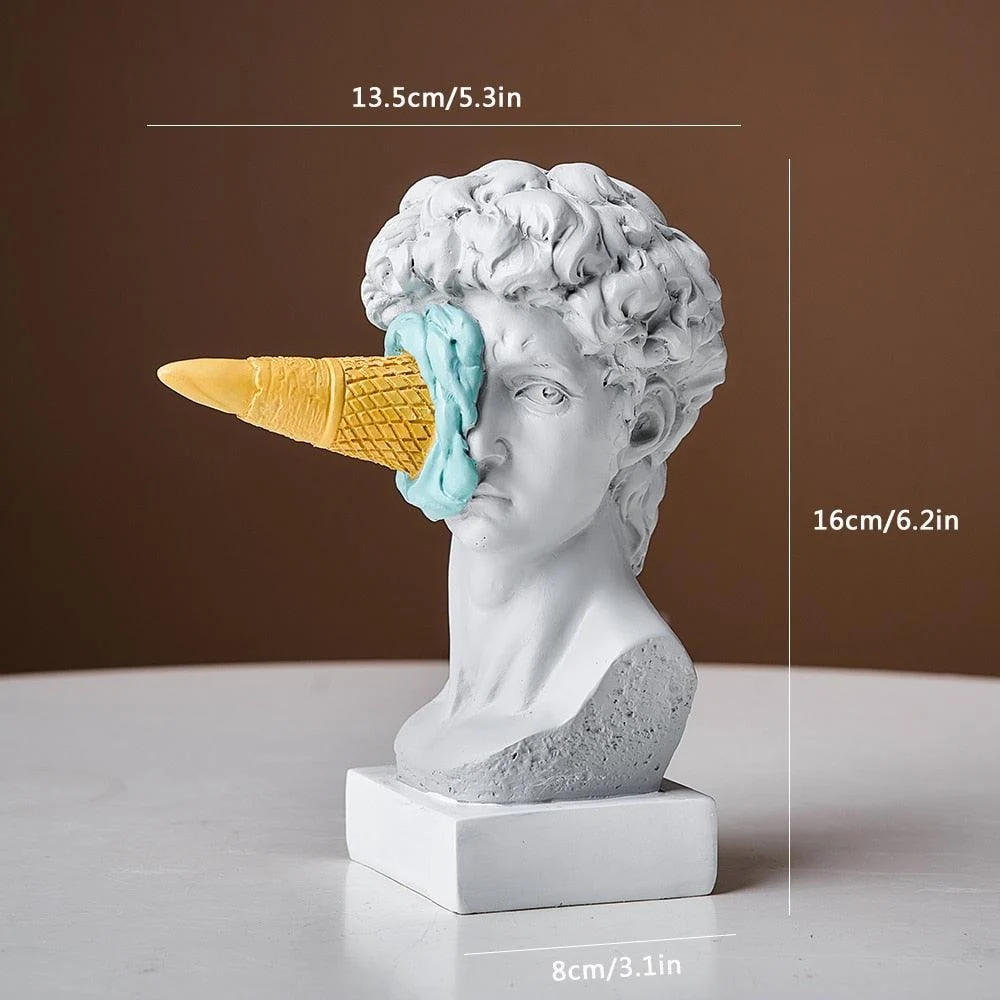 David Figurine  with Ice Cream Home Decor Sculpture -