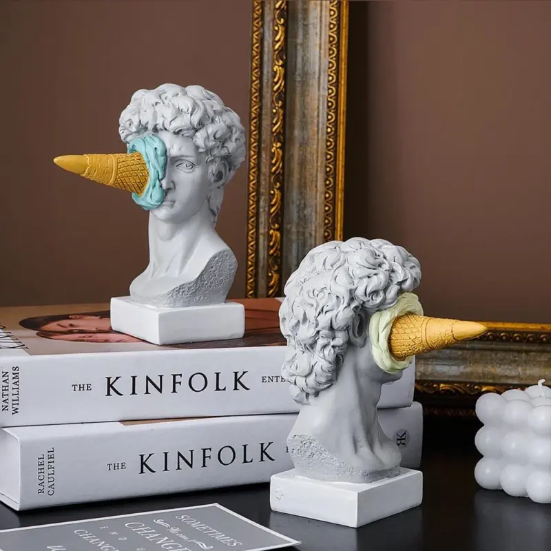 David Figurine with Ice Cream Home Decor Sculpture