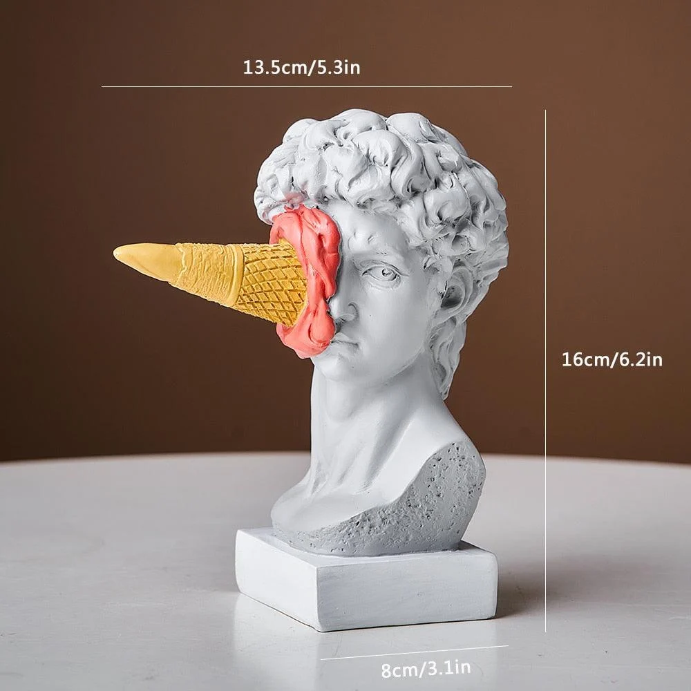 David Figurine  with Ice Cream Home Decor Sculpture -