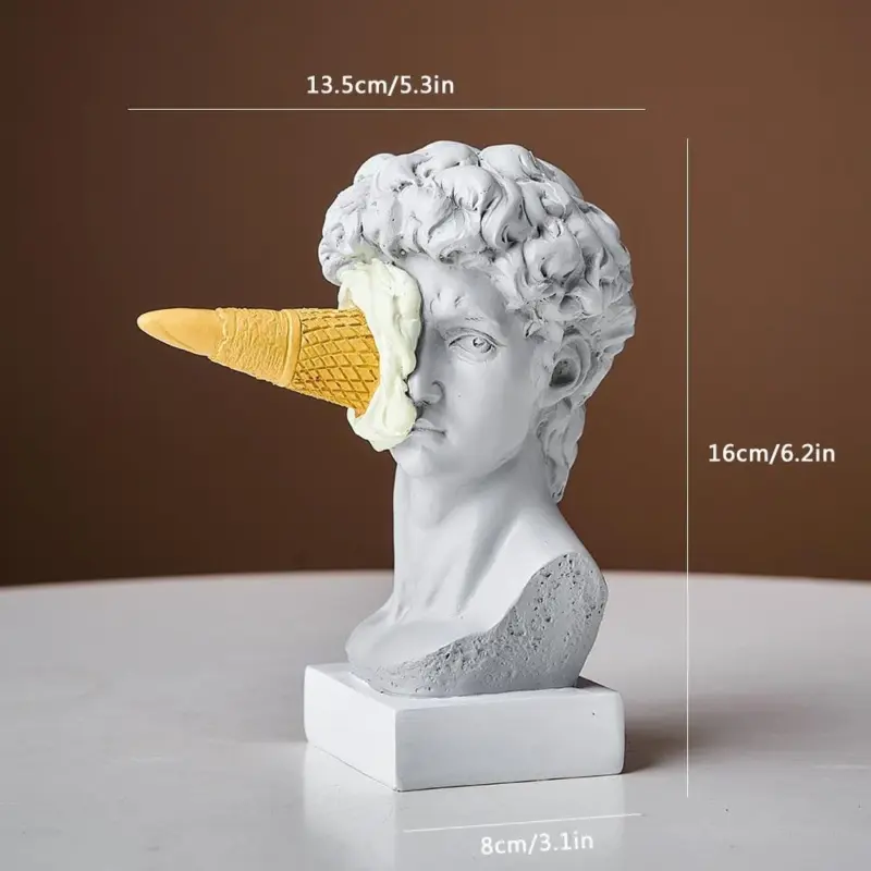 David Figurine with Ice Cream Home Decor Sculpture