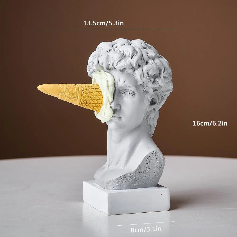 David Figurine  with Ice Cream Home Decor Sculpture -