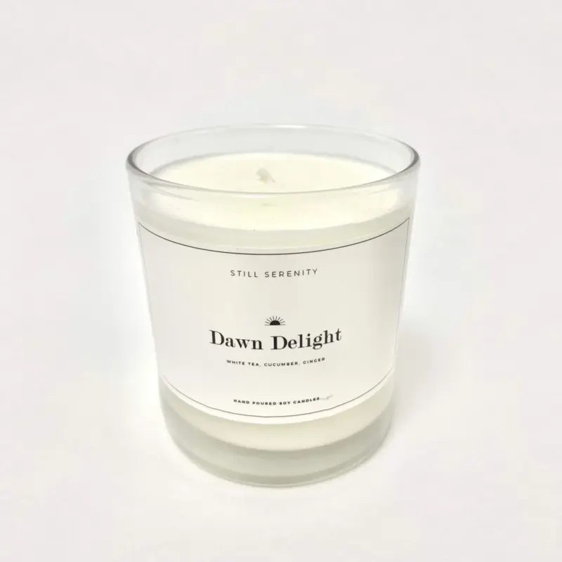 Dawn Delight Soy Candle tag1