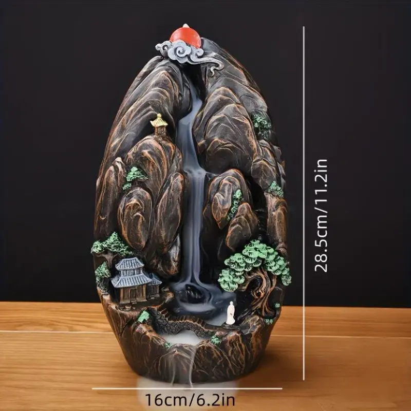 Decor Mountains And Flowing Water Backflow Incense Burner Creative Smoke Waterfall Incense Cones Holder tag1