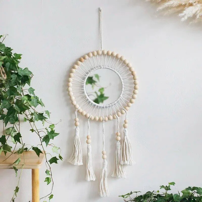 Decorative Boho Style Macrame Wall Mirror -  - #tag1#