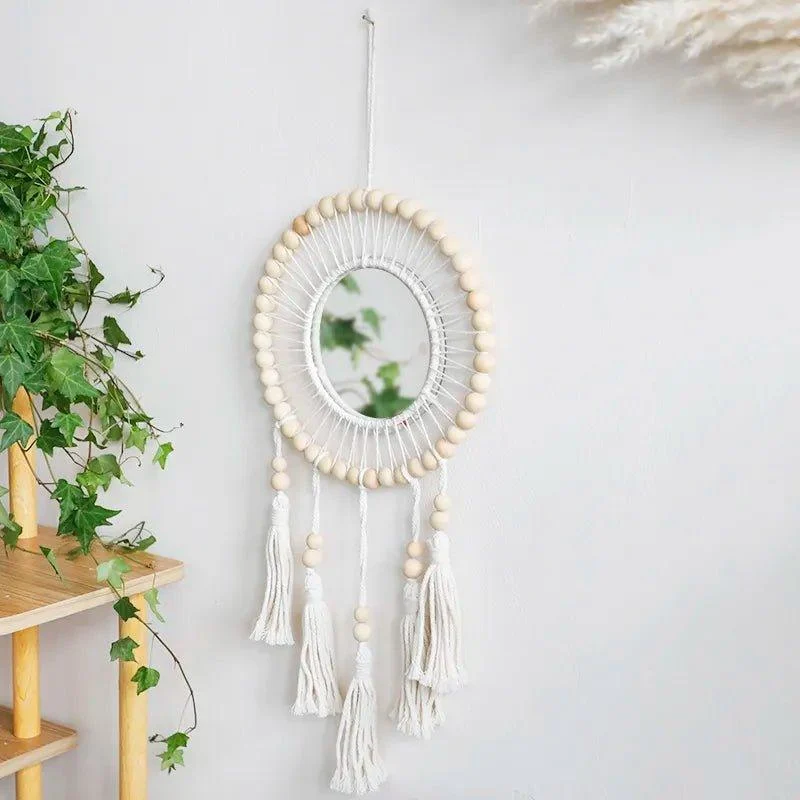 Decorative Boho Style Macrame Wall Mirror -  - #tag1#