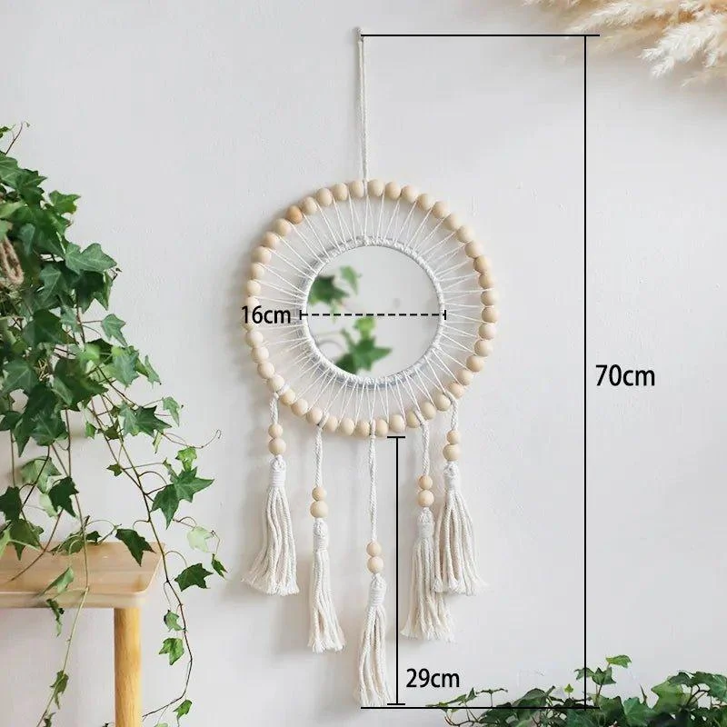 Decorative Boho Style Macrame Wall Mirror -  - #tag1#