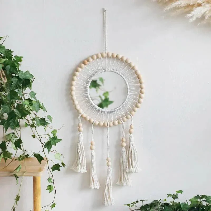 Decorative Boho Style Macrame Wall Mirror -  - #tag1#
