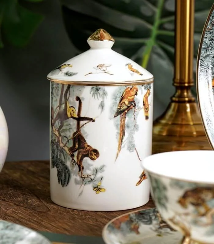 Decorative Candle Holder Candle Jar Empty Jungle 14.5 cm -  - #tag1#
