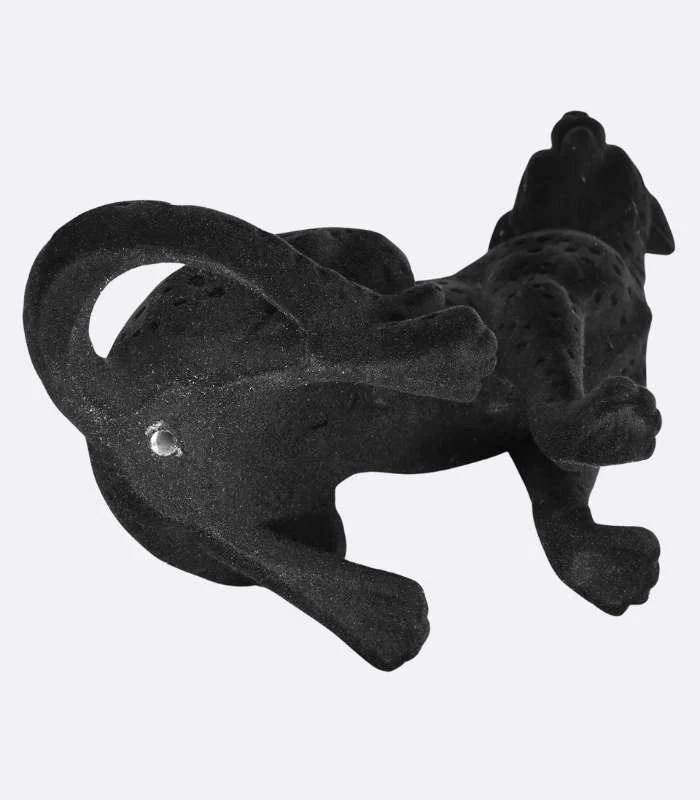 Decorative Cheetah Sculpture Resin Flocking Black -  - #tag1#