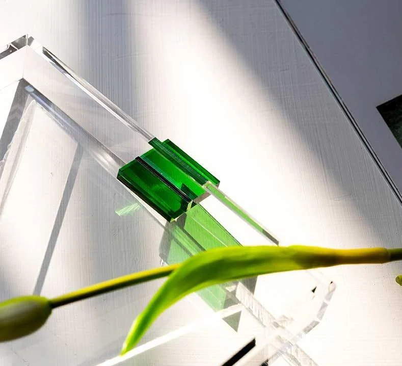 Decorative Clear Acrylic Trays with Colorful Handle -