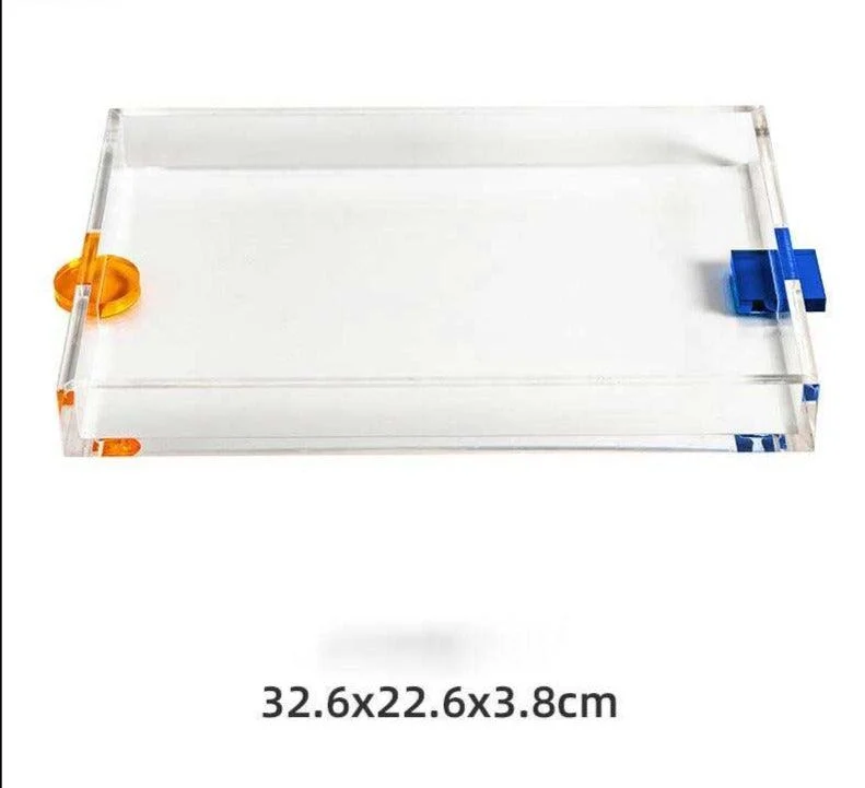 Decorative Clear Acrylic Trays with Colorful Handle -