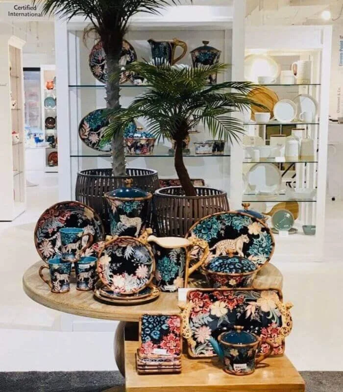 Decorative Coffee Table Tray Leopard Ceramic 42 cm -  - #tag1#