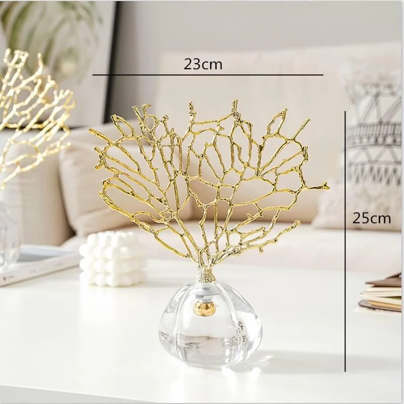 Decorative Coral Crystal Metal Golden -  - #tag1#