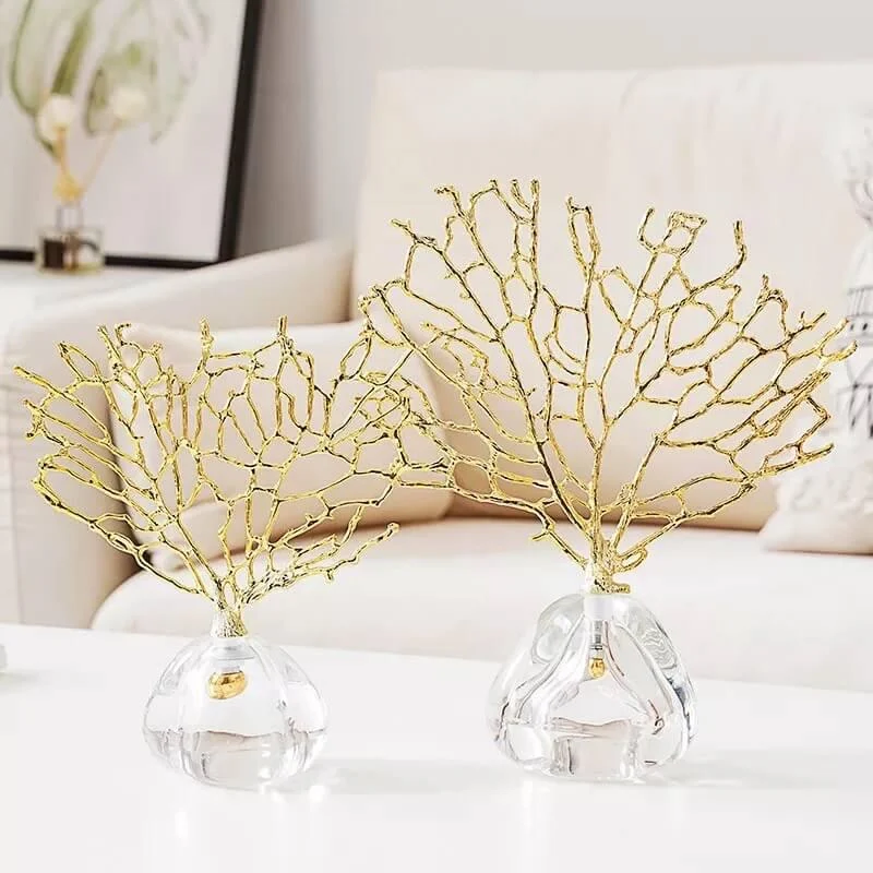 Decorative Coral Crystal Metal Golden -  - #tag1#