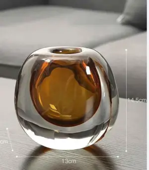 Decorative Crystal Glass Vase 14.5cm