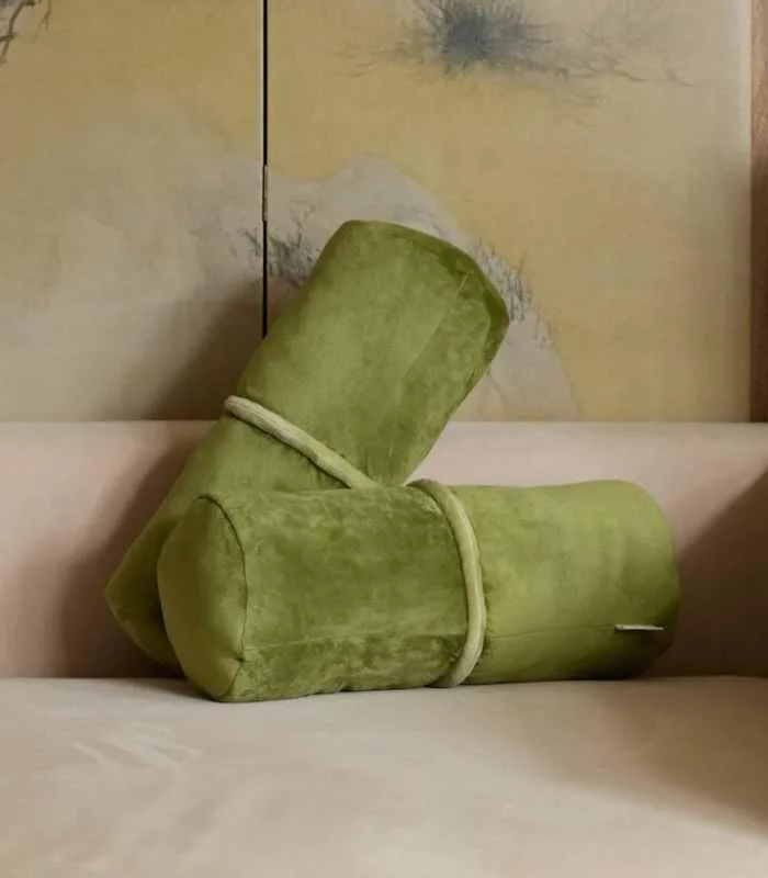 Decorative Cushion Bolster Bamboo Green with Insert 45 cm -  - #tag1#