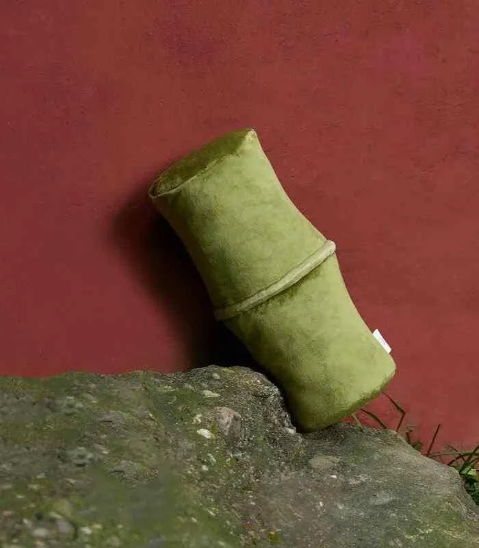 Decorative Cushion Bolster Bamboo Green with Insert 45 cm -  - #tag1#